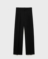 Mango Women's Pleated Straight-Fit Lyocell Pants