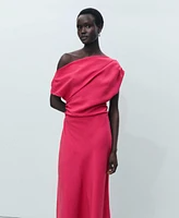 Mango Women's Asymmetrical Modal Dress
