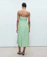 Mango Women's Pleated A-Line Dress