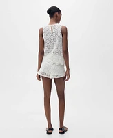 Mango Women's Crochet Straight-Fit Shorts