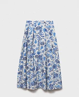 Mango Women's Long Floral Flared Skirts