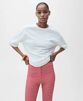 Mango Women's Gingham-Check Cropped Pants