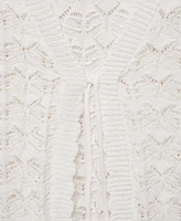 Mango Women's Crochet Bow Closure Cardigan