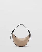 Mango Women's Mini Oval Linen-Blend Shoulder Bag