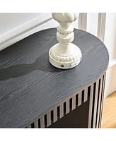59" Modern Drawer Console Table with Unique Vertical Stripe