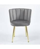 Modern Velvet Dining Chair (Set of 2) with Golden Legs