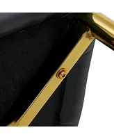 Set of 8 Dining Chairs with Pu Backrest and Gold Metal Legs