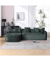 Boucle Sofa 3 Seater for Living Room Oversized Comfy Sofa L-Shape Sofa Couch with Chaise Home Furniture Sleeper Sectional Sofa for Apartment, Office L