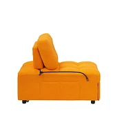 40.20 inches long, Teddy Sofa Fabric,a convertible sofa-bed, for Apartment Office Living Room - Orange