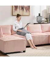 U-Shaped Modular Sectional Sofa with Reversible Chaise