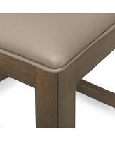 Farmhouse Upholstered Wood Counter Stools (Set of 2)