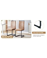 Modern Grey Marble Mdf Dining Set with 6 Tech Fabric Chairs and Black Arched Legs