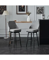swivel bar & couter stool, 24"&30" adjustable, (set of 2) Fabric color Light grey