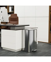 13 Gallon 50L Kitchen Foot Pedal Operated Soft Close Trash Can - Stainless Steel Ellipse Bustbin