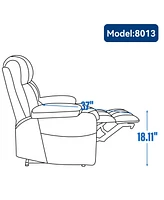 Blue Dual Motor Infinite Position Up to 350 Lbs Chenille Power Lift Recliner Chair, Heavy Duty Motion Mechanism with 8-Point Vibration Massage and Lum
