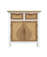 Hand-Carved Accent Cabinet: Traditional Charm with Practical Storage