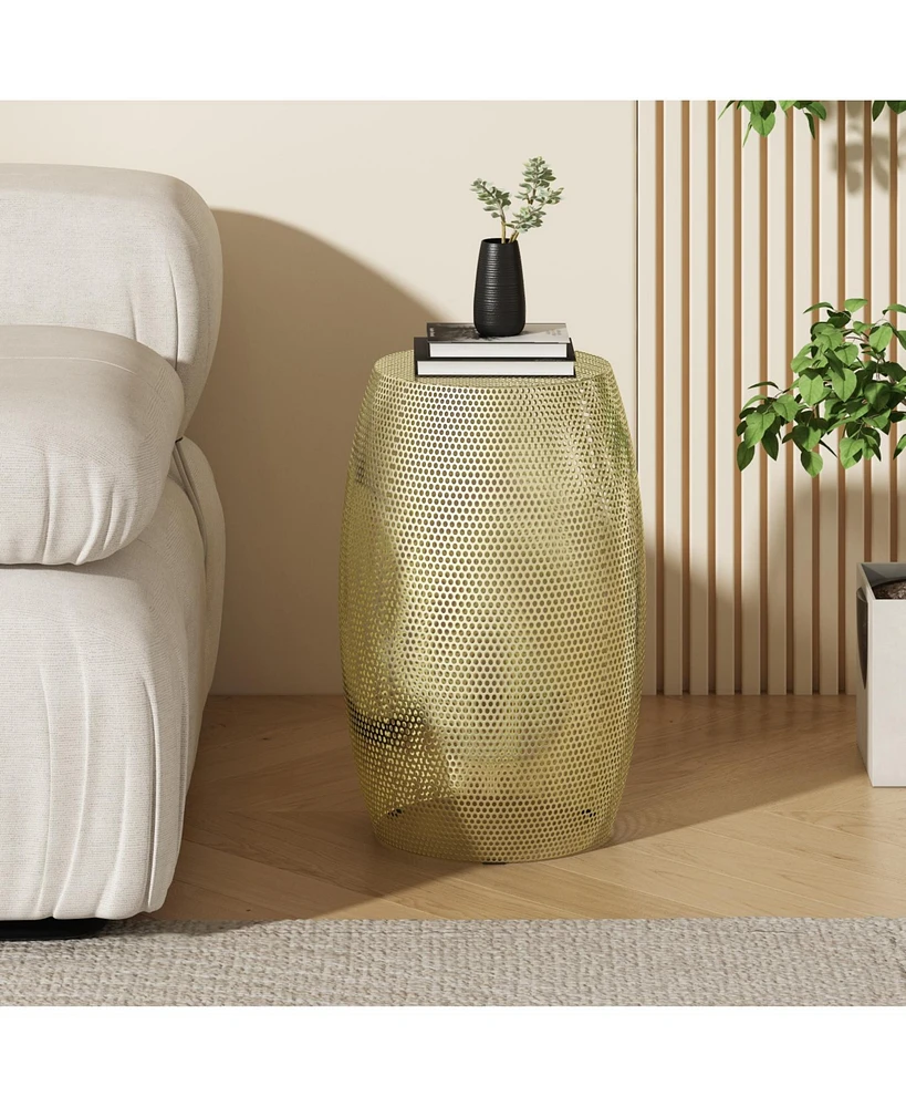 Round Metal Hollow Side Table