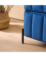 49.21"Wide Velvet Storage Soft Bench for Living Room, Entryway and Bedroom. Navy