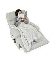 Electric Oversized Recliner Chair for Seniors and Elderly (Light Gray)