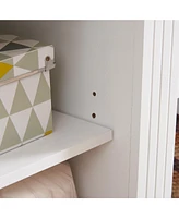 Media Console Table with Large Storage Cabinet, Modern Tv Media Entertaionment Stand, White, 65.75"W17"D32.48"H