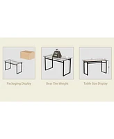 Rectangular Glass Dining Table for 4-6,51" W x 27"D x 30" H