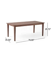 Farmhouse Dining Table With Slatted Top And Square Legs
