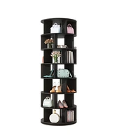 23.6" Rotating Shoe Rack Tower, 7-Tier Spinning Shoe Shelf with 5 Grids Per Layer, Display Rack, 360 Revolving Shoe Carousel Closet Organizer for