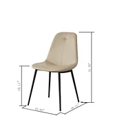 Dining Chair set of 2 with High Backs Mid Century Modern Kitchen & Dining Room Chairs Pu Faux Leather Upholstered sillas de comedor Comfortable Large