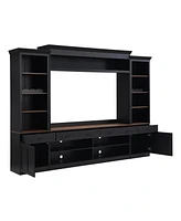 Farmhouse Entertainment Center with Bookshelf, 70" Tv
