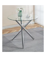 Round Glass Dining Table Chrome Leg