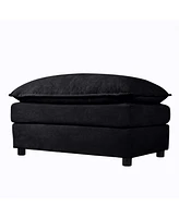 Black Deep Seat Sectional Sofa with Ottomans & Pillows