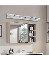Modern 6-Light Chrome Led Vanity Mirror Light Fixture For Bathrooms And Makeup Tables
