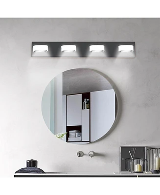 Led Modern Black 4-Light Vanity Lights Fixtures Over Mirror Bath Wall Lighting