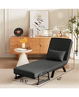 5-in-1 Convertible Sleeper Sofa Chair for Adults (Black)