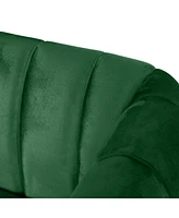 Luxurious Velvet Tuxedo Sofa with Channel Stitching and Modern Glamour