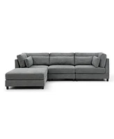 Sectional Couch with Reversible Chaise Modern L-Shape Sofa 4-Seat Corner Couch Modular Sofa with Ottoman,Grey