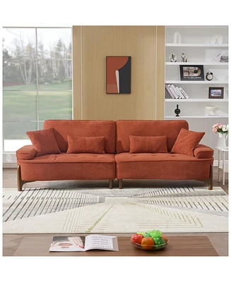 Cozy Deep-Seated Sofa with Pillow (103")