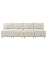 Mira Modular 4-Piece Sofa: Customizable, Comfortable, Storage-Equipped