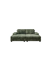 Cozy Corduroy Sleeper Sofa: Oversized, Modern Double Lounge