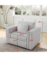 44.9" Modular Sofa Single - Highly Comfortable, Stylish & Functional for Bedroom & Living Room, Light gray