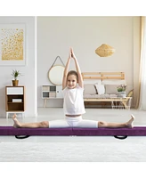 Folding Balance Beam with Solid Wood Base and Anti-slip Bottom