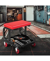 Rolling Creeper with Classified Tool Tray and Cushioned Seat