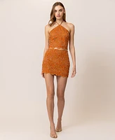 Line & Dot Women's Isabella Embroidered Beaded Mini Skirt