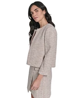 Calvin Klein Women's Collarless Textured Open-Front Jacket
