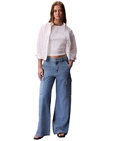Calvin Klein Jeans Women's High-Rise Wide-Leg Cargo