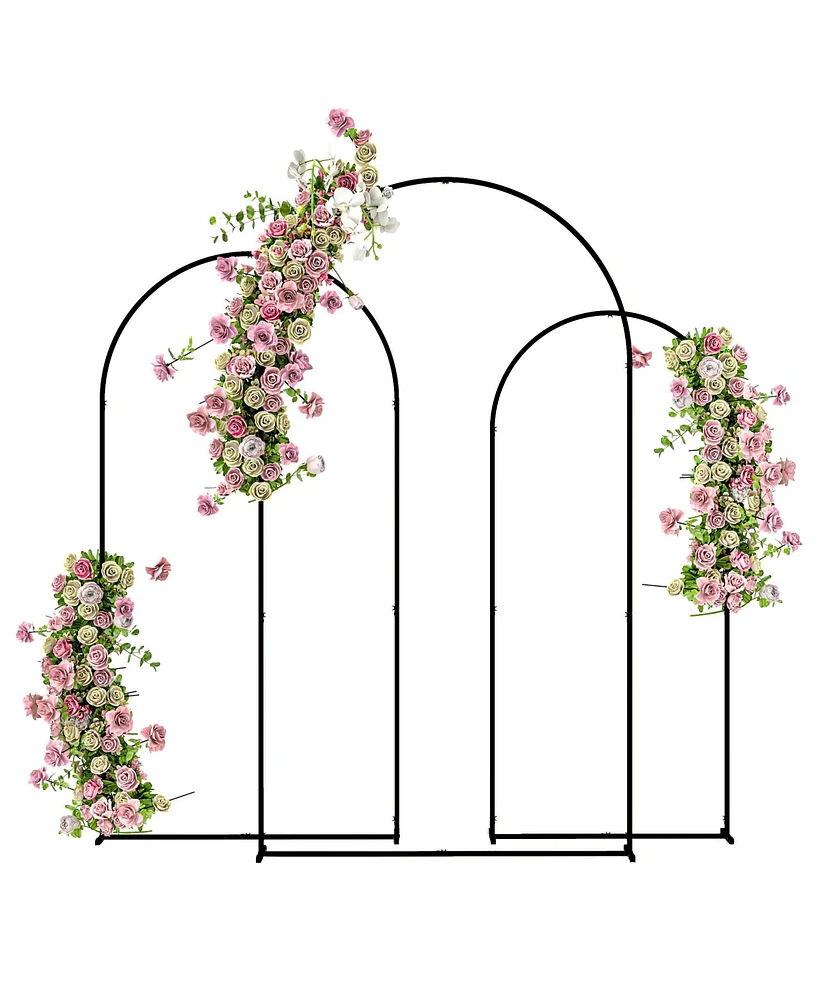 Outsunny Metal Arch Backdrop Sd Set of 3, 7/6.5/6 ft Wedding Frame