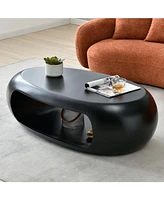 53.93'' Modern Oval Coffee Table, Sturdy Fiberglass Cocktail Table