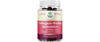 Collagen + Biotin Gummies | Extra Strength Biotin Collagen Supplement | for Hair, Skin, & Nails for Women | Raspberry Flavor | 90ct
