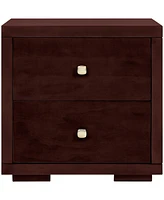 Wooden 2-Drawer Nightstand – Solid and Composite Wood Construction