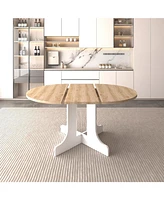 Farmhouse Expandable Dining Table, 59", White